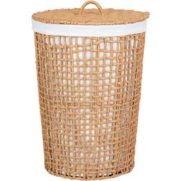 Pyykkikori House Nordic Pomal, ø42x56cm, ruskea/valkoinen