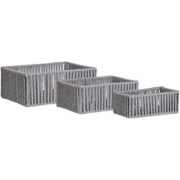 Säilytyskori House Nordic Arese, 3kpl, puuvilla, harmaa