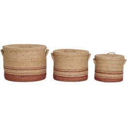 Säilytyskori House Nordic Budoni, 3kpl, meriruoho, ruskea