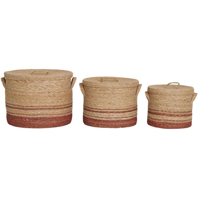 Säilytyskori House Nordic Budoni, 3kpl, meriruoho, ruskea