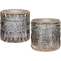 Säilytyspurkki House Nordic, ø9x8.5cm, 2kpl, savunharmaa lasi