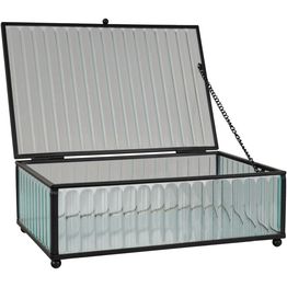 Säilytysrasia House Nordic Santorini, 20x13x7cm, lasi/musta metalli