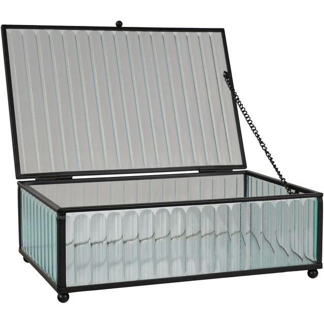 Säilytysrasia House Nordic Santorini, 20x13x7cm, lasi/musta metalli