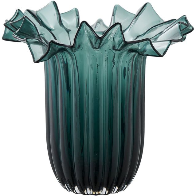 Maljakko House Nordic Vase, ø25x30cm, suupuhallettu lasi, tummanvihreä