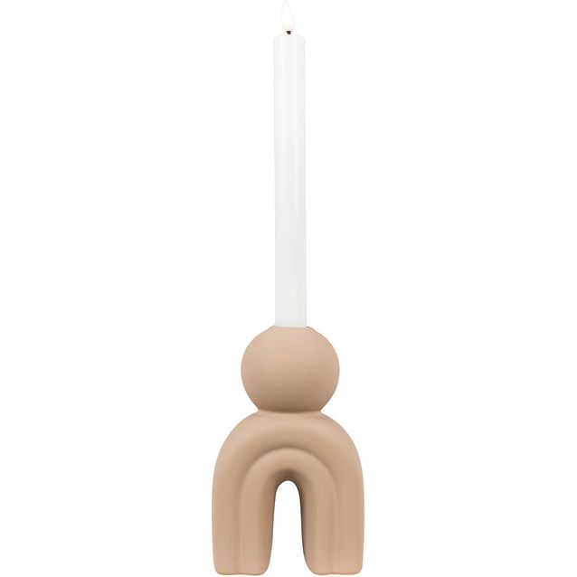 Kynttilänjalka House Nordic, 10.5x6.5x17cm, keramiikka, ruskea