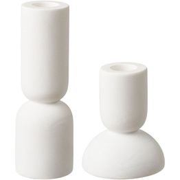Kynttilänjalka House Nordic, 2kpl, kalkkikivi, valkoinen