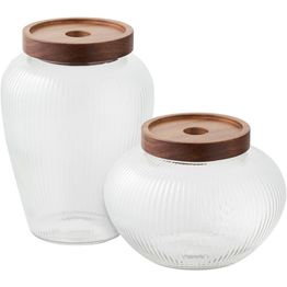 Säilytyspurkki House Nordic Maya, 2kpl, lasi/akaasia