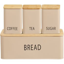 Keittiön säilytyspurkkisetti House Nordic Tula, 4kpl, metalli/bambu
