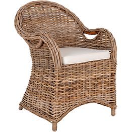 Nojatuoli House Nordic Larisa, pehmusteilla, ruskea/valkoinen