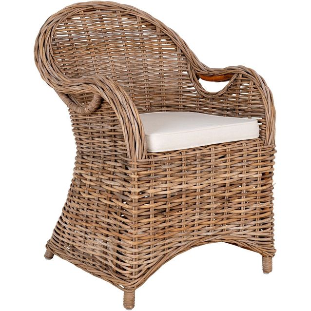 Nojatuoli House Nordic Larisa, pehmusteilla, ruskea/valkoinen