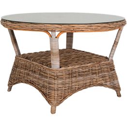 Ruokapöytä House Nordic Larisa, ø120cm, rottinki, ruskea