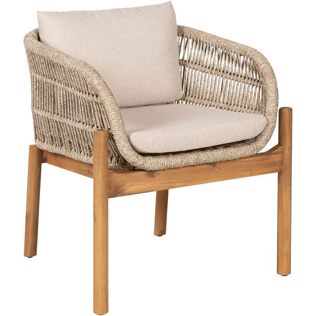 Ruokapöydän tuoli House Nordic Terracina, pehmusteilla, akaasia, beige