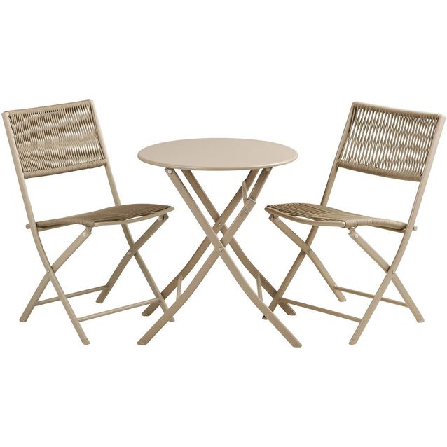 Parvekesetti House Nordic Arcas, ø60cm pöytä + 2 tuolia, taupe