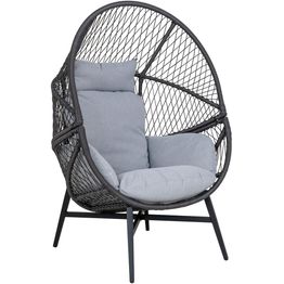 Lepotuoli House Nordic Rosario, pehmusteella, musta polyrottinki