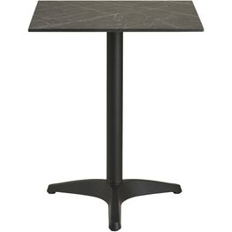 Parvekepöytä House Nordic Bistro, 60x60x73cm, alumiinijalustalla, tummanharmaa marmorikuosi