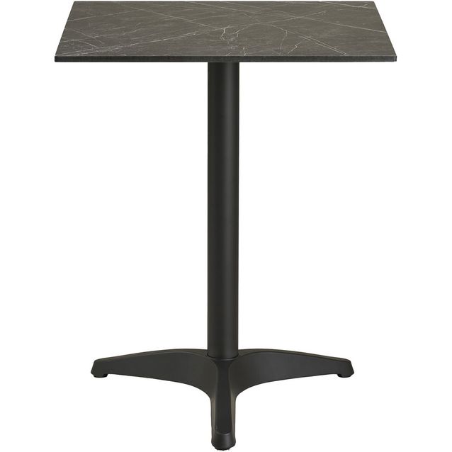 Parvekepöytä House Nordic Bistro, 60x60x73cm, alumiinijalustalla, tummanharmaa marmorikuosi