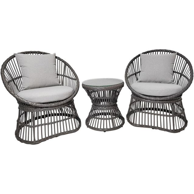 Kalusteryhmä House Nordic Natal, 2 lepotuolia + pöytä, harmaa