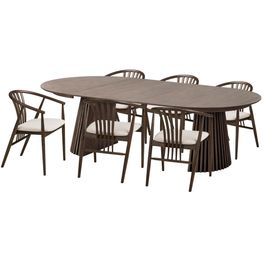 Jatkettava ruokailuryhmä House Nordic Osaka/Agustin, 6-istuttava, tummanruskea tammi