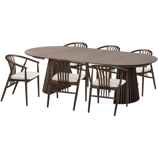 Jatkettava ruokailuryhmä House Nordic Osaka/Agustin, 6-istuttava, tummanruskea tammi