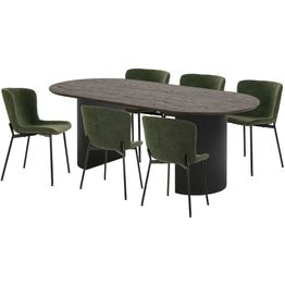 Ruokailuryhmä House Nordic Boavista/Maceda, 6-istuttava, tummanruskea/tummanvihreä