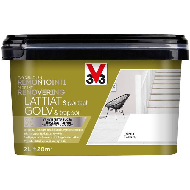 Lattiamaali V33 satiini 2l eri värivaihtoehtoja
