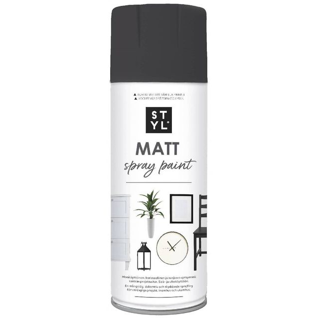 Spraymaali Rust-Oleum STYL 400ml mattamusta RAL 9005