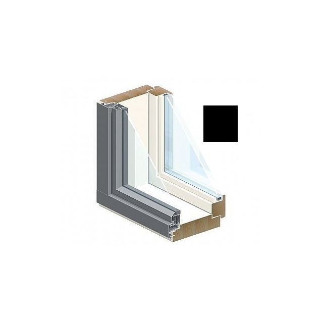 Ikkuna HR-ikkunat MSEAL, puu-alumiini, musta, mittatilaus