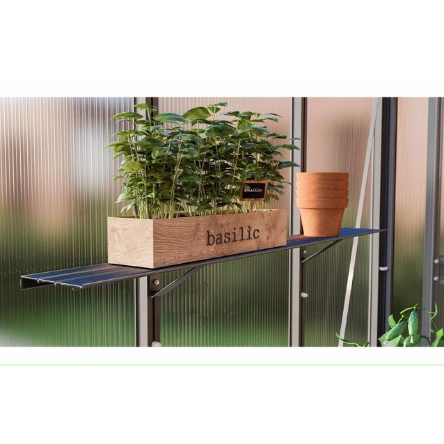 Kasvihuoneen hylly Vitavia, alumiini, musta