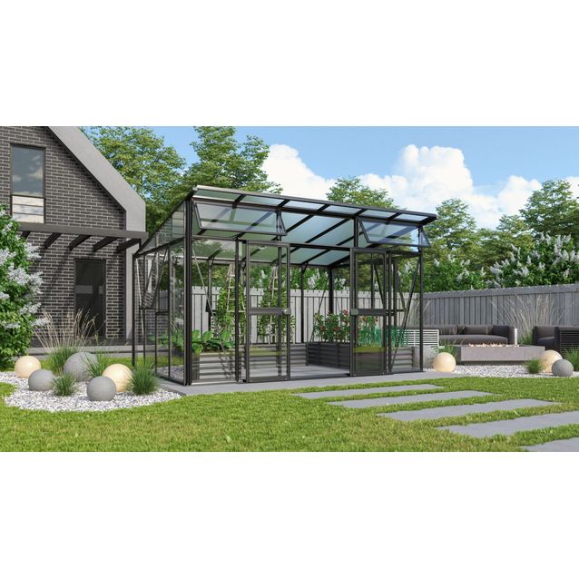 Kasvihuone Vitavia Aphrodite 11.5m² alumiinirunko musta