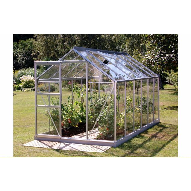 Kasvihuone Vitavia Venus 7.5m² lasi alumiinirunko harmaa