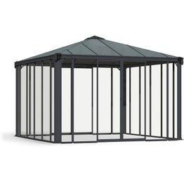 Ovellinen paviljonki Palram-Canopia Ledro 3600 3,6 x 3,6 m 13 m² harmaa