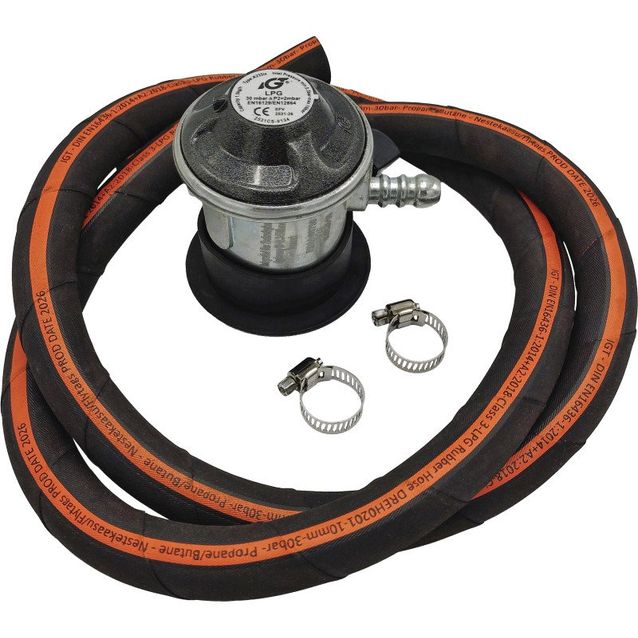 Matalapainesäädinsarja Lucifer, 30 mbar, 120 cm kaasuletku