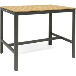 Baaripöytä ulos Hillerstorp Ekeryd 140x90cm, tiikki/harmaa