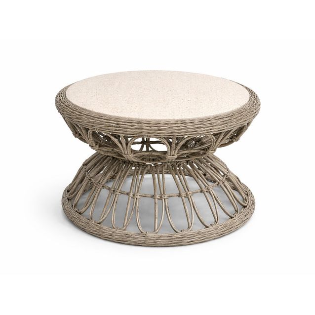 Sohvapöytä Hillerstorp Fjäderö, Ø72cm, harmaa/beige