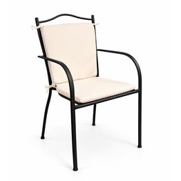 Parveketuoli Hillerstorp Glimminge, käsinojilla, teräs, musta