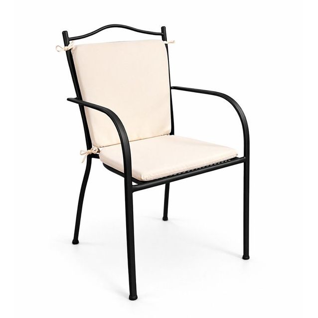 Parveketuoli Hillerstorp Glimminge, käsinojilla, teräs, musta