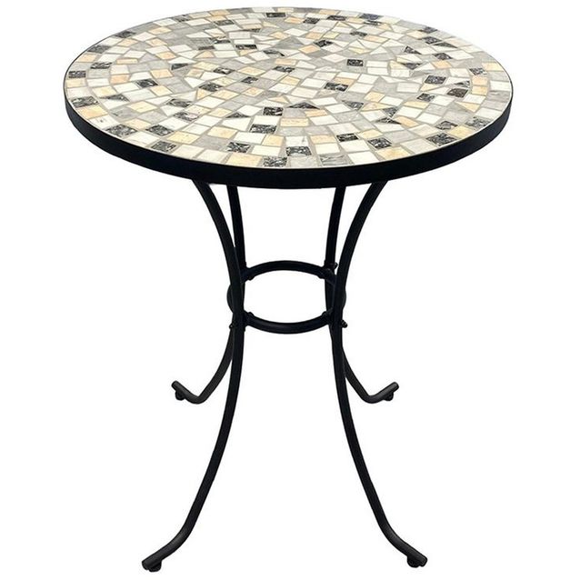 Parvekepöytä Hillerstorp Glimminge, Ø60cm, musta/mosaiikki