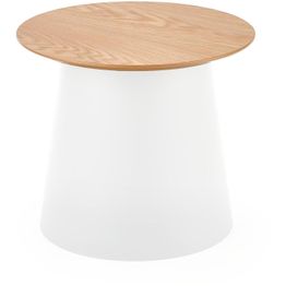 Sivupöytä Huoku Linda, korkea, Ø49cm, valkoinen