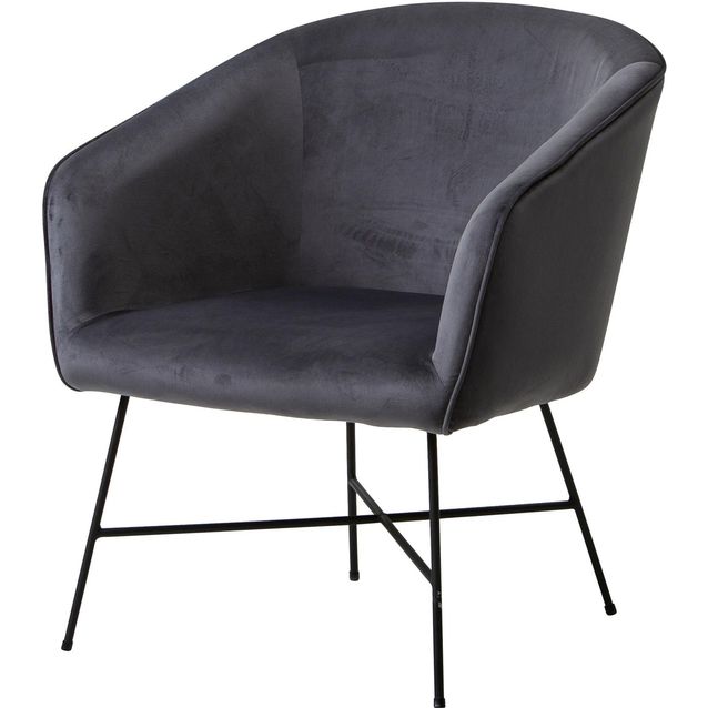 Nojatuoli Huoku Jenni, harmaa sametti