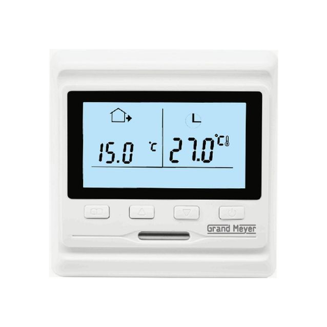 Yhdistelmätermostaatti Grand Meyer HW500, 16 A, valkoinen