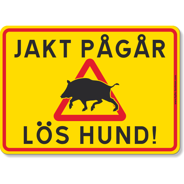 Magneettikyltti 5etta metsästys käynnissä villisika