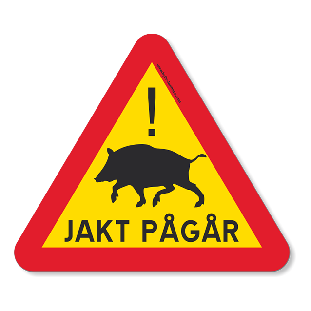 Magneettikyltti 5etta metsästys käynnissä kolmio