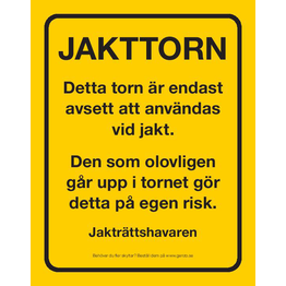 Varoituskyltti Genzo metsästystorniin 5kpl