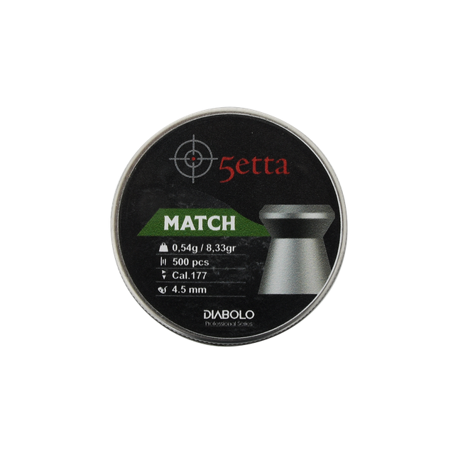 Ilmakiväärin luodit 5etta Match 4.5mm 0.54g / 8.33gr 500kpl