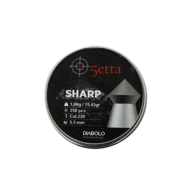 Ilmakiväärin luodit 5etta Sharp 5.5mm 1g / 15.43gr 250kpl
