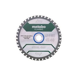 Pyörösahanterä Metabo Steel Cut-Classic 165x20 Z40 FZFA/FZFA 4°