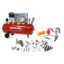 Kompressorisetti Drift-Air CT 5.5/580 5 paineilmakonetta 45 lisävarustetta ja 5 paineilmatyökalua