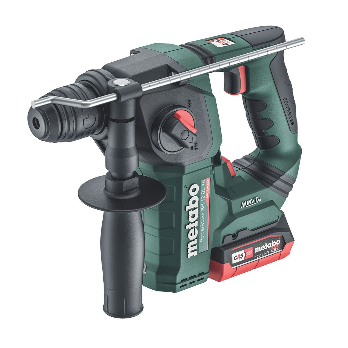 Poravasara Metabo PowerMaxx BH 12 BL 16 12V 2x4,0 Ah akuilla ja laturilla ASC 55