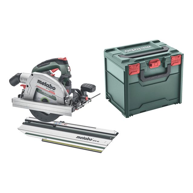 Akkupyörösahasetti Metabo KS 18 LTX 66 BL sisältää KFS 44 -kiskosahan ilman akkua ja laturia