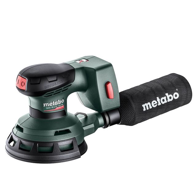 Epäkeskohiomakone Metabo SXA 18 LTX 125 BL 18V tukialustalla 125mm ilman akkua ja laturia Metaboxissa